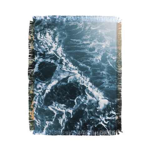 Nature Magick Teal Waves Throw Blanket