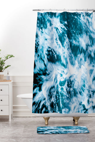 Nature Magick Tropical Waves Shower Curtain And Mat