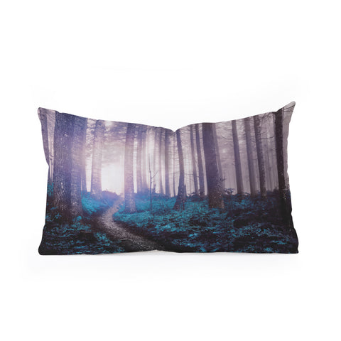 Nature Magick Turquoise Forest Adventure Oblong Throw Pillow