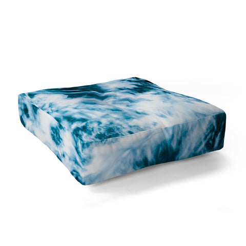 Nature Magick Turquoise Waves Floor Pillow Square