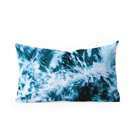 Nature Magick Turquoise Waves Oblong Throw Pillow