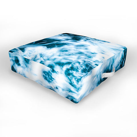 Nature Magick Turquoise Waves Outdoor Floor Cushion