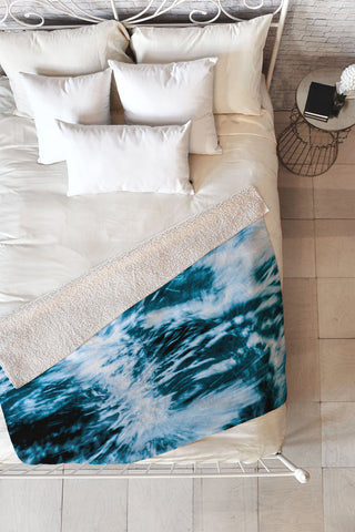 Nature Magick Turquoise Waves Fleece Throw Blanket