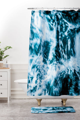Nature Magick Turquoise Waves Shower Curtain And Mat