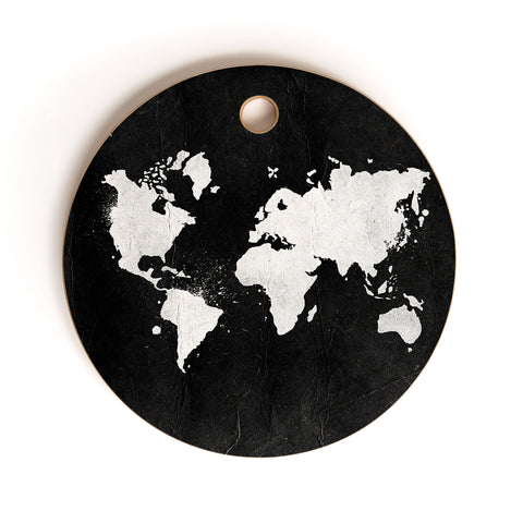 Nature Magick Vintage World Map Cutting Board Round