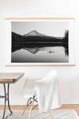 Nature Magick Wild Mountain Sunrise Black and White Art Print And Hanger