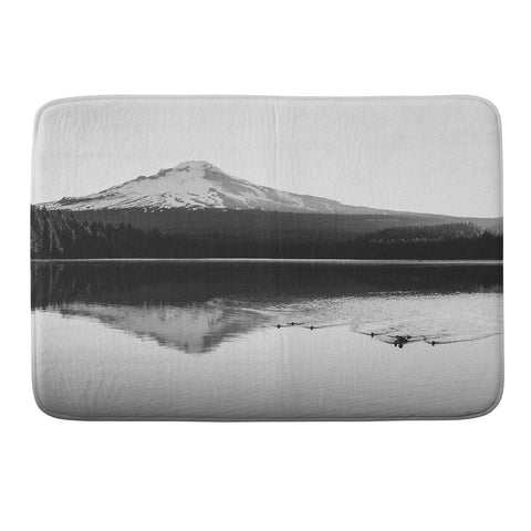 Nature Magick Wild Mountain Sunrise Black and White Memory Foam Bath Mat
