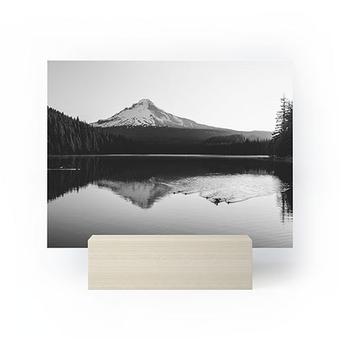 Nature Magick Wild Mountain Sunrise Black and White Mini Art Print