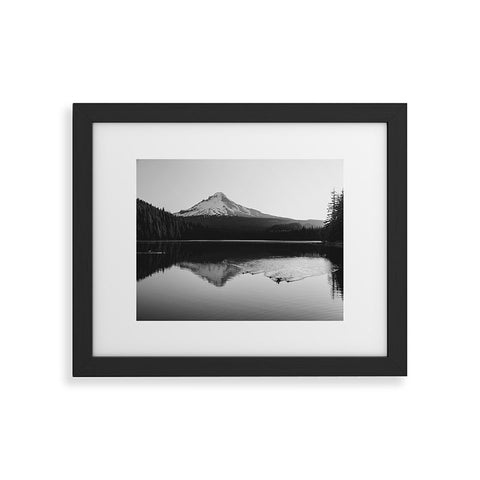Nature Magick Wild Mountain Sunrise Black and White Framed Art Print