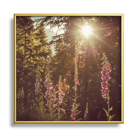 Nature Magick Wildflower Mountain Adventure Metal Square Framed Art Print