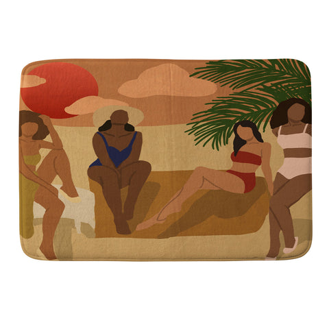 nawaalillustrations Beach I Memory Foam Bath Mat