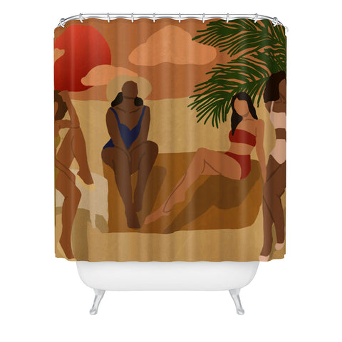 nawaalillustrations Beach I Shower Curtain