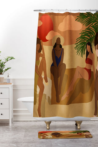 nawaalillustrations Beach I Shower Curtain And Mat