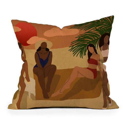 nawaalillustrations Beach I Throw Pillow