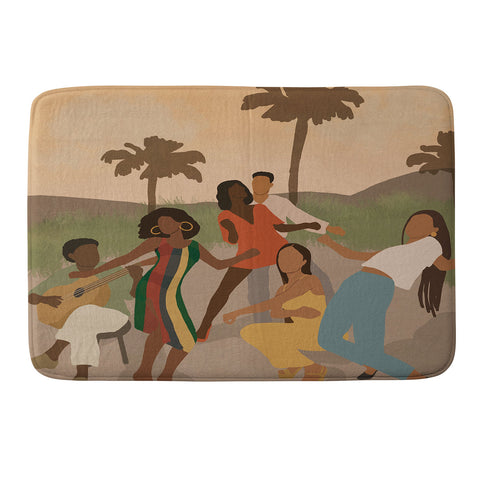 nawaalillustrations Black joy Memory Foam Bath Mat