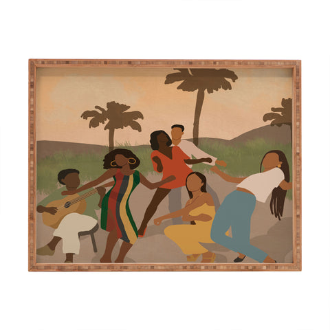 nawaalillustrations Black joy Rectangular Tray