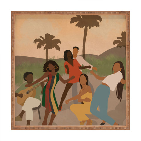 nawaalillustrations Black joy Square Tray