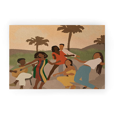 nawaalillustrations Black joy Welcome Mat