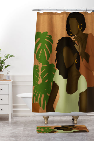 nawaalillustrations Bonding Shower Curtain And Mat
