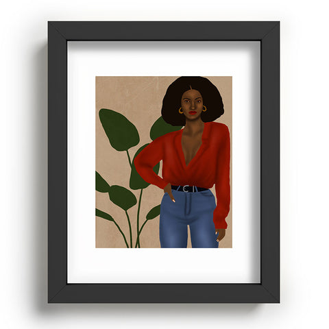 nawaalillustrations girl in red Recessed Framing Rectangle