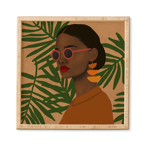 nawaalillustrations girl in shades Framed Wall Art
