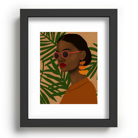 nawaalillustrations girl in shades Recessed Framing Rectangle