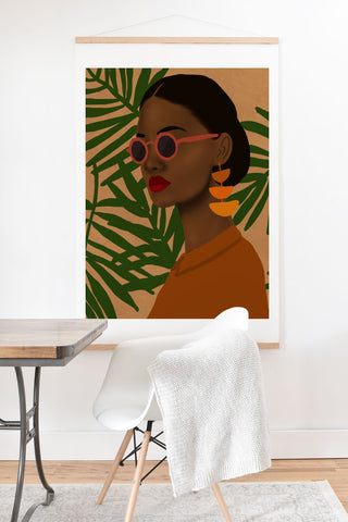 nawaalillustrations girl in shades Art Print And Hanger