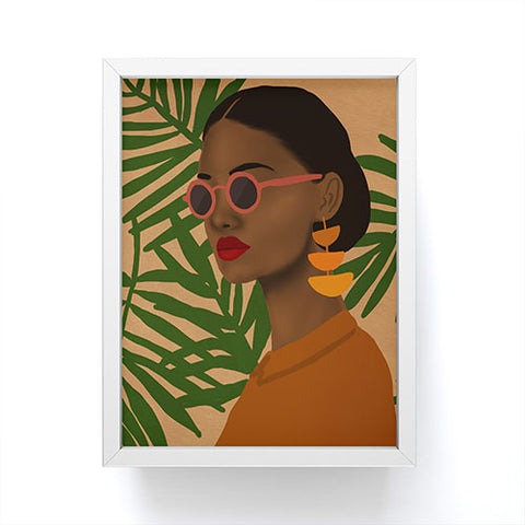 nawaalillustrations girl in shades Framed Mini Art Print