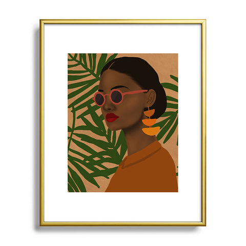 nawaalillustrations girl in shades Metal Framed Art Print