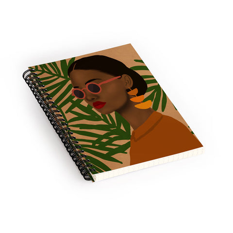 nawaalillustrations girl in shades Spiral Notebook