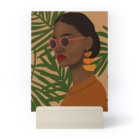 nawaalillustrations girl in shades Mini Art Print