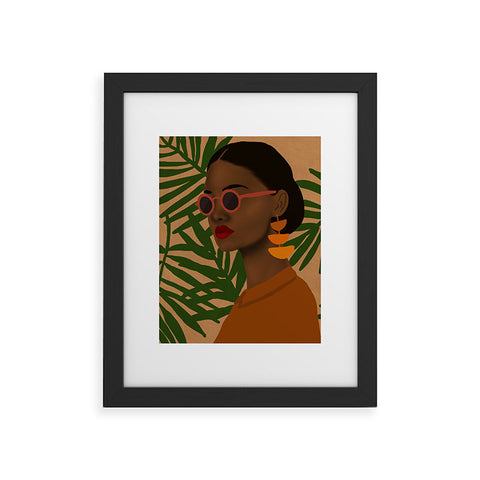 nawaalillustrations girl in shades Framed Art Print