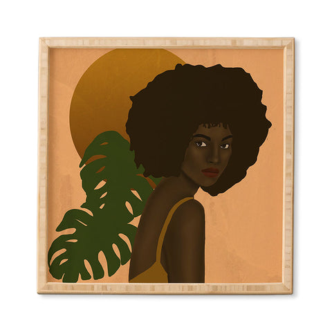 nawaalillustrations girl in the sun Framed Wall Art