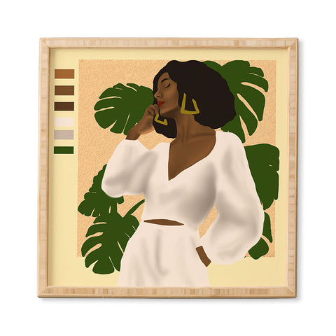 nawaalillustrations girl in white Framed Wall Art