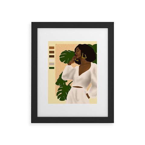 nawaalillustrations girl in white Framed Art Print
