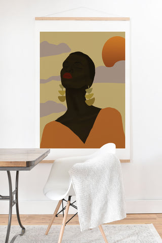 nawaalillustrations Head in Space Art Print And Hanger