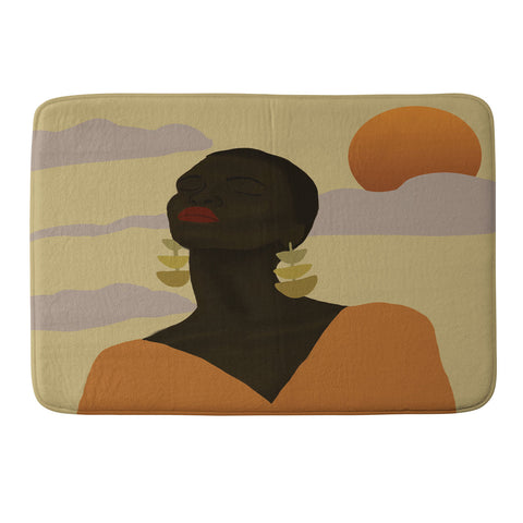 nawaalillustrations Head in Space Memory Foam Bath Mat