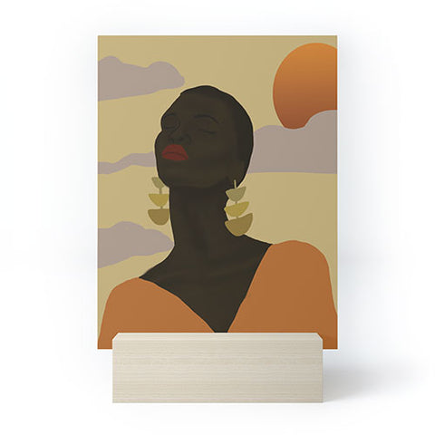 nawaalillustrations Head in Space Mini Art Print