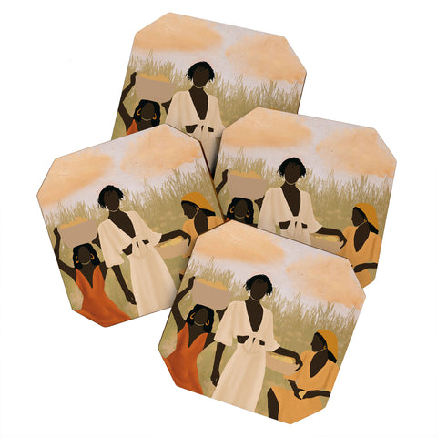 nawaalillustrations Lemon picking Coaster Set