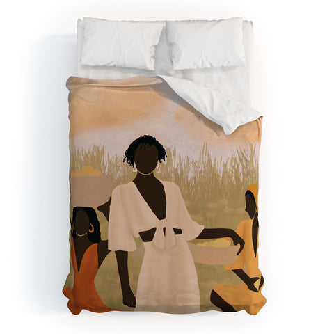 nawaalillustrations Lemon picking Duvet Cover