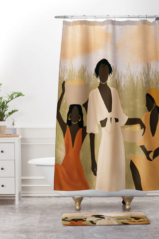 nawaalillustrations Lemon picking Shower Curtain And Mat