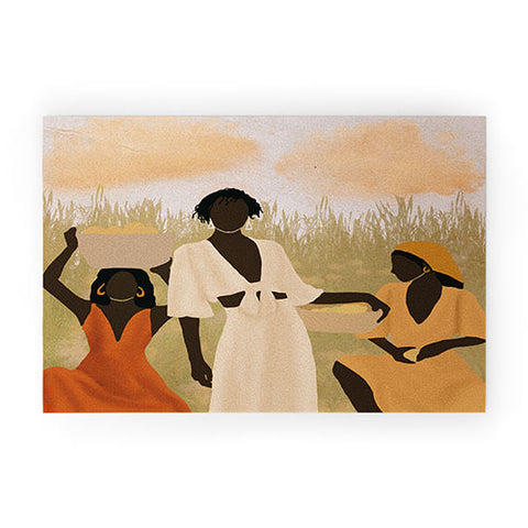 nawaalillustrations Lemon picking Welcome Mat