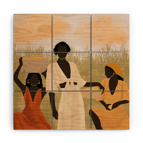 nawaalillustrations Lemon picking Wood Wall Mural