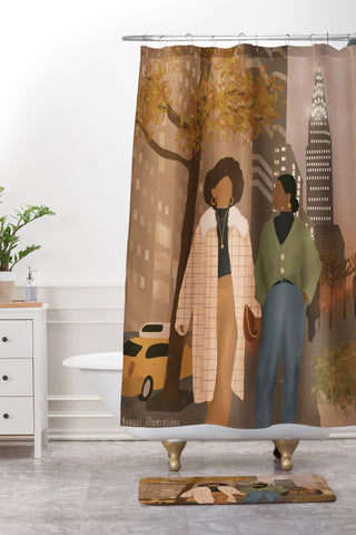 nawaalillustrations NYC I Shower Curtain And Mat