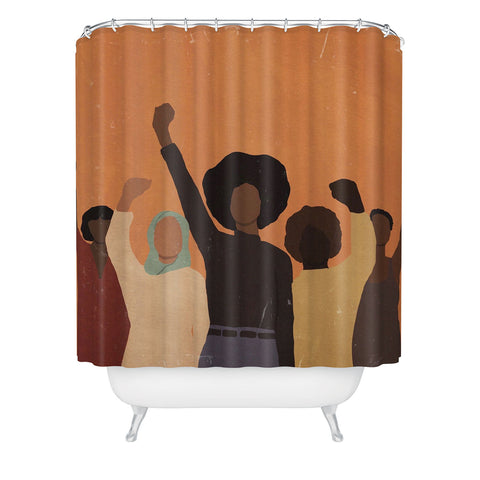 nawaalillustrations Power to the people Shower Curtain