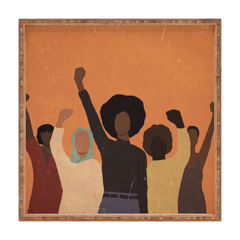 nawaalillustrations Power to the people Square Tray