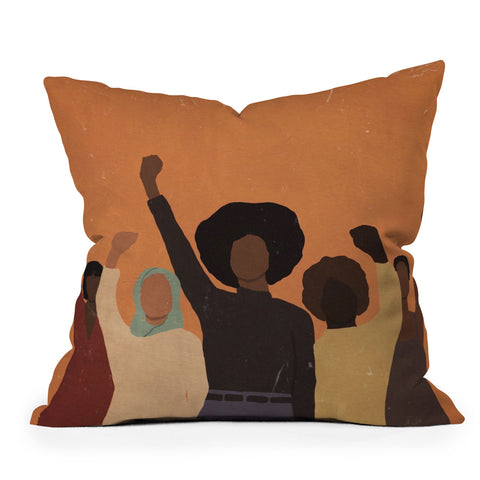 nawaalillustrations Power to the people Throw Pillow