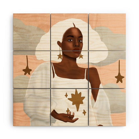 nawaalillustrations Star I Wood Wall Mural