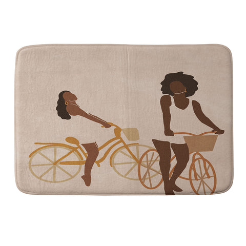nawaalillustrations Sunday morning minimal Memory Foam Bath Mat