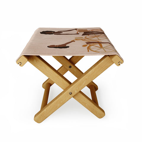 nawaalillustrations Sunday morning minimal Folding Stool